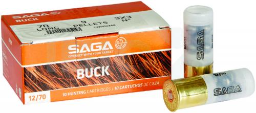 Патрон гладкоствольний Saga Buck  9P кал. 12/70 картеч (8,65 мм.)